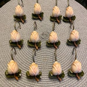 Rose shower curtain hooks